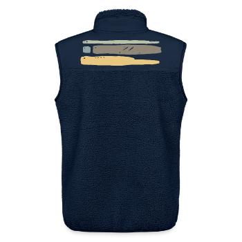 Streifen Ornament  - Unisex Sherpaweste von Stanley/Stella - Navy - Hinten - AI Model Male 178 light (178cm)
