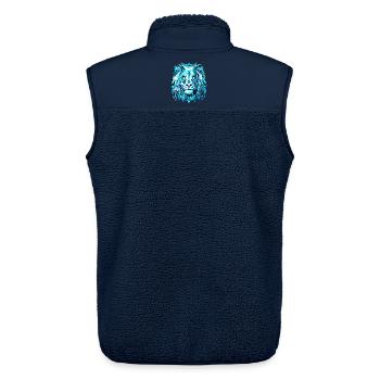 Blue Lion Head - Zodiac sign Leo - Unisex Sherpa Gilet by Stanley/Stella - navy - Back - AI Model Male 178 light (178cm)
