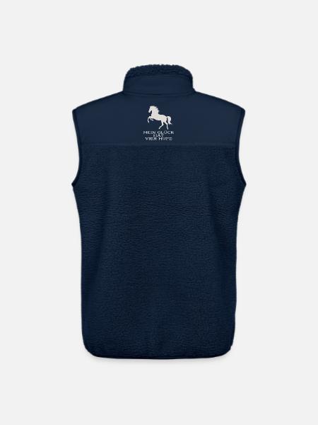 Mein Glück hat vier Hufe - Unisex Sherpaweste von Stanley/Stella - Navy