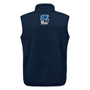 67 Six Seven Anti Weihnachten Lustig Italienisch B - Unisex Sherpaweste von Stanley/Stella - Navy - Hinten - AI Model Male 178 light (178cm)