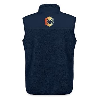 Vintage Schlagzeug Skizze - Unisex Sherpaweste von Stanley/Stella - Navy - Hinten - AI Model Male 178 light (178cm)