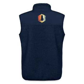 Retro Cat - Unisex Sherpa Gilet by Stanley/Stella - navy - Back - AI Model Male 178 light (178cm)