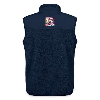 Niedlicher Igel im Pflegezimmer - Unisex Sherpaweste von Stanley/Stella - Navy - Hinten - AI Model Male 178 light (178cm)