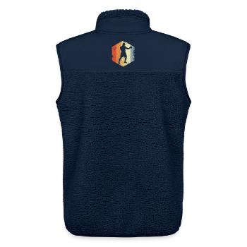 Vintage Boxer Drawing - Unisex Sherpa Gilet by Stanley/Stella - navy - Back - AI Model Male 178 light (178cm)