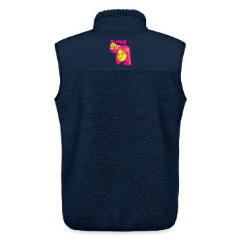 Meme Girl mit Feuer unterm Dach - Unisex Sherpaweste von Stanley/Stella - Navy - Hinten - AI Model Male 178 light (178cm)