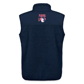 Mama Best Heart Love - Unisex Sherpa Gilet by Stanley/Stella - navy - Back - AI Model Male 178 light (178cm)