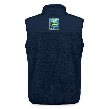 Fishing Season Lustiger Hecht Angel Shirt, Sticker - Unisex Sherpaweste von Stanley/Stella - Navy - Hinten - AI Model Male 178 light (178cm)