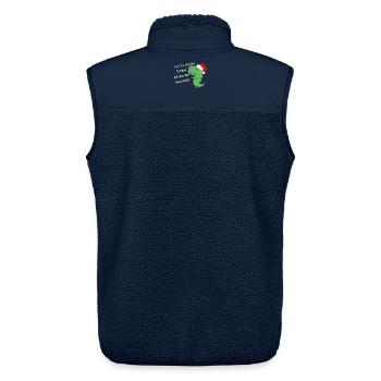 Dinosaurier Weihnachten - Unisex Sherpaweste von Stanley/Stella - Navy - Hinten - AI Model Male 178 light (178cm)