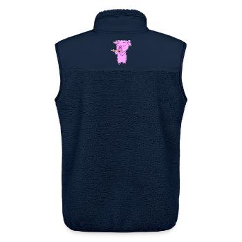 Pig plays flute - Unisex Sherpa Gilet by Stanley/Stella - navy - Back - AI Model Male 178 light (178cm)