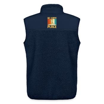 My Happy Place Girl Paddle Board Retro Vintage - Unisex Sherpa Gilet by Stanley/Stella - navy - Back - AI Model Male 178 light (178cm)