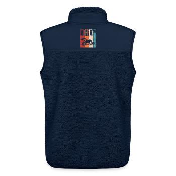 Elephant Family Dad High 2 Gift for Dads - Unisex Sherpa Gilet by Stanley/Stella - navy - Back - AI Model Male 178 light (178cm)