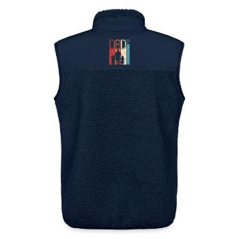 Dad Hoch 2 Vater Zwei Töchter Vatertag Geschenk - Unisex Sherpaweste von Stanley/Stella - Navy - Hinten - AI Model Male 178 light (178cm)