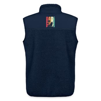 Dad High Two Leo Father Two Children Father's Day - Unisex Sherpa Gilet by Stanley/Stella - navy - Back - AI Model Male 178 light (178cm)