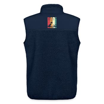 Papa Hoch Zwei Tyrannosaurus Rex Geschenk Vatertag - Unisex Sherpaweste von Stanley/Stella - Navy - Hinten - AI Model Male 178 light (178cm)