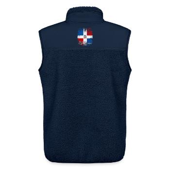 Dominikanische Flagge, Dominikanischer Stolz - Unisex Sherpaweste von Stanley/Stella - Navy - Hinten - AI Model Male 178 light (178cm)