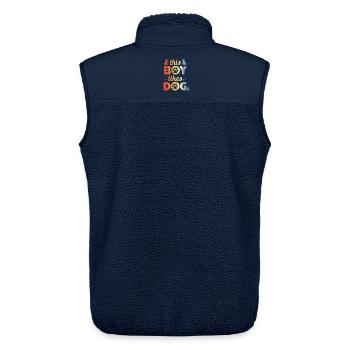 Junge der Hunde mag - Unisex Sherpaweste von Stanley/Stella - Navy - Hinten - AI Model Male 178 light (178cm)