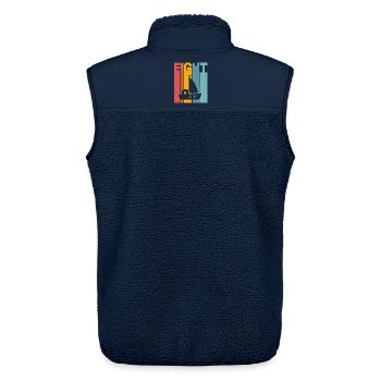 8 years children's birthday ship - Unisex Sherpa Gilet by Stanley/Stella - navy - Back - AI Model Male 178 light (178cm)