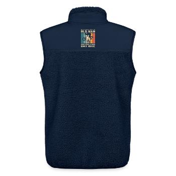 Ne sous-estime jamais un vieil homme avec un BMX - Veste sans manches sherpa unisexe Stanley/Stella - marine - Dos - AI Model Male 178 light (178cm)