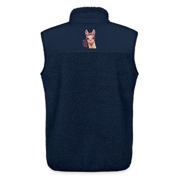 Stand Tall Lama Dream Big Shirt - Unisex Sherpa Gilet by Stanley/Stella - navy - Back - AI Model Male 178 light (178cm)