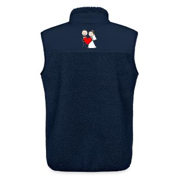 Hochzeitspaar Cartoon Herz - Unisex Sherpaweste von Stanley/Stella - Navy - Hinten - AI Model Male 178 light (178cm)