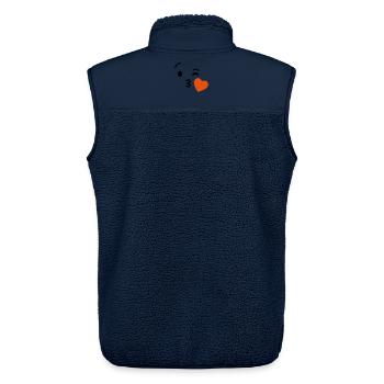 Emoji Kuss Herz Liebe Emoji - Unisex Sherpaweste von Stanley/Stella - Navy - Hinten - AI Model Male 178 light (178cm)