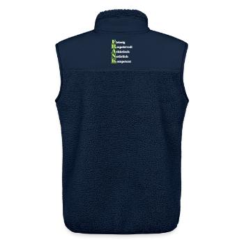 Frank , Vorname,Namensschild,Name,Fun Shirt (25) - Unisex Sherpaweste von Stanley/Stella - Navy - Hinten - AI Model Male 178 light (178cm)