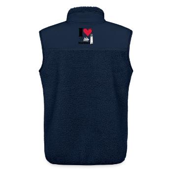 Nordsee Shirt , Fun Shirt , Küste , I love ...(25) - Unisex Sherpaweste von Stanley/Stella - Navy - Hinten - AI Model Male 178 light (178cm)