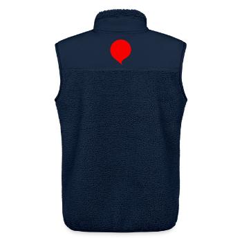 Sprechblase Comic selbst gestalten personalisieren - Unisex Sherpaweste von Stanley/Stella - Navy - Hinten - AI Model Male 178 light (178cm)