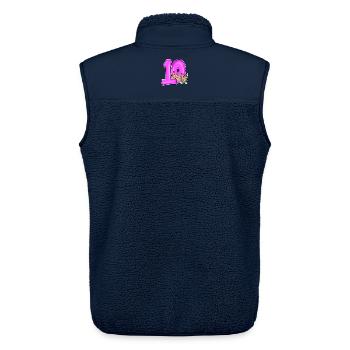 0 ans de lynx chat sauvage lynx ibérique - Veste sans manches sherpa unisexe Stanley/Stella - marine - Dos - AI Model Male 178 light (178cm)