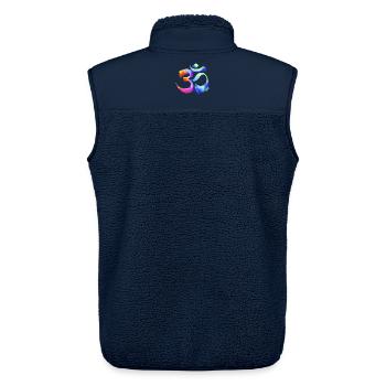 Om arcenciel watercolor - Unisex Sherpa Gilet by Stanley/Stella - navy - Back - AI Model Male 178 light (178cm)
