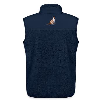Katze Katzen Katze Cat Cats - Unisex Sherpa Gilet by Stanley/Stella - navy - Back - AI Model Male 178 light (178cm)