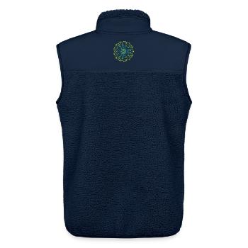 Leuchtendes Mandala Neon Design - Unisex Sherpaweste von Stanley/Stella - Navy - Hinten - AI Model Male 178 light (178cm)