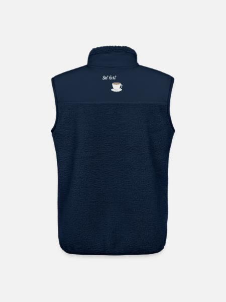 First Coffee - Coffee Design - Unisex Sherpa Gilet by Stanley/Stella - navy
