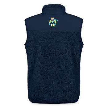 Pixel Art Superheld – Männlicher Held in gelber Rüstung - Unisex Sherpaweste von Stanley/Stella - Navy - Hinten - AI Model Male 178 light (178cm)