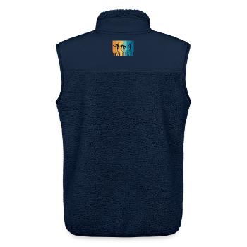 Baton Twirling Sport Vintage Gift - Unisex Sherpa Gilet by Stanley/Stella - navy - Back - AI Model Male 178 light (178cm)