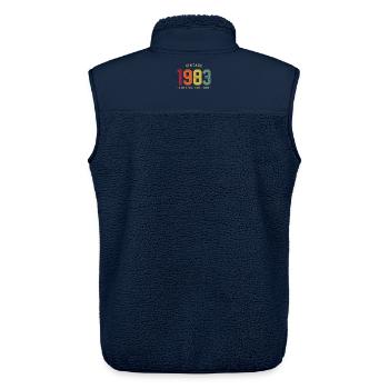 1983 Vintage Edition - Unisex Sherpa Gilet by Stanley/Stella - navy - Back - AI Model Male 178 light (178cm)