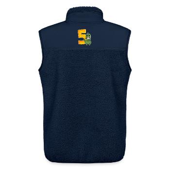 5 Jahre alt - 5. Geburtstag mit Tier Motiv - Unisex Sherpaweste von Stanley/Stella - Navy - Hinten - AI Model Male 178 light (178cm)