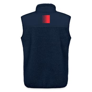 Halftone Gradient Rotes Panel - Unisex Sherpaweste von Stanley/Stella - Navy - Hinten - AI Model Male 178 light (178cm)