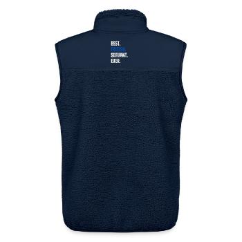 ! Best Frisian Servant Ever Lettering - Unisex Sherpa Gilet by Stanley/Stella - navy - Back - AI Model Male 178 light (178cm)