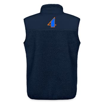 4 YEARS,4TH BIRTHDAY,4 YEARS,FOUR - Unisex Sherpa Gilet by Stanley/Stella - navy - Back - AI Model Male 178 light (178cm)