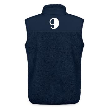 9 JAHRE. 9. JAHRESTAG. GEBURTSTAG 9 JAHRE. 9 - Unisex Sherpaweste von Stanley/Stella - Navy - Hinten - AI Model Male 178 light (178cm)