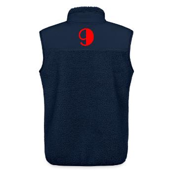 9. 9 JAHRE. 9. JAHRESTAG. GEBURTSTAG 9 JAHRE - Unisex Sherpaweste von Stanley/Stella - Navy - Hinten - AI Model Male 178 light (178cm)