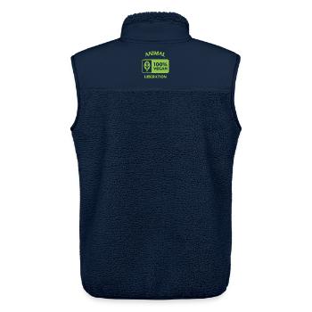 Animal Liberation, vegan - Unisex Sherpaweste von Stanley/Stella - Navy - Hinten - AI Model Male 178 light (178cm)