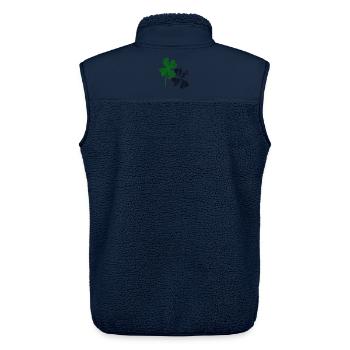 Shamrocks, happiness - Unisex Sherpa Gilet by Stanley/Stella - navy - Back - AI Model Male 178 light (178cm)