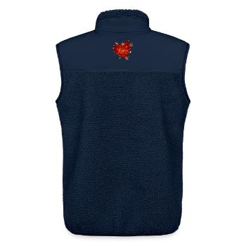 leuchtend rotes Herz mit Sterne und Innschrift - Unisex Sherpaweste von Stanley/Stella - Navy - Hinten - AI Model Male 178 light (178cm)