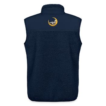 An astronaut on a crescent Moon - Unisex Sherpa Gilet by Stanley/Stella - navy - Back - AI Model Male 178 light (178cm)