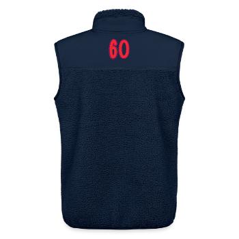 60. 60 JAHRE. 60. JAHRESTAG. 60. GEBURTSTAG. - Unisex Sherpaweste von Stanley/Stella - Navy - Hinten - AI Model Male 178 light (178cm)