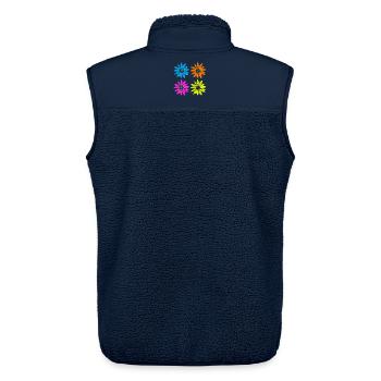 Blumen Pop Art vier Farben - Unisex Sherpaweste von Stanley/Stella - Navy - Hinten - AI Model Male 178 light (178cm)