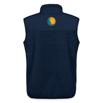 Sonne und Mond - Unisex Sherpaweste von Stanley/Stella - Navy - Hinten - AI Model Male 178 light (178cm)