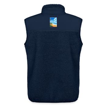 Uvita Costa Rica Reise Poster Souvenir Farbe WPA - Unisex Sherpaweste von Stanley/Stella - Navy - Hinten - AI Model Male 178 light (178cm)